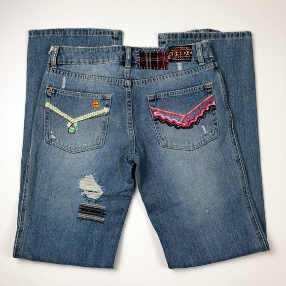 Free People Vintage Patch Embellished Jeans H484 - Picture 6 of 8